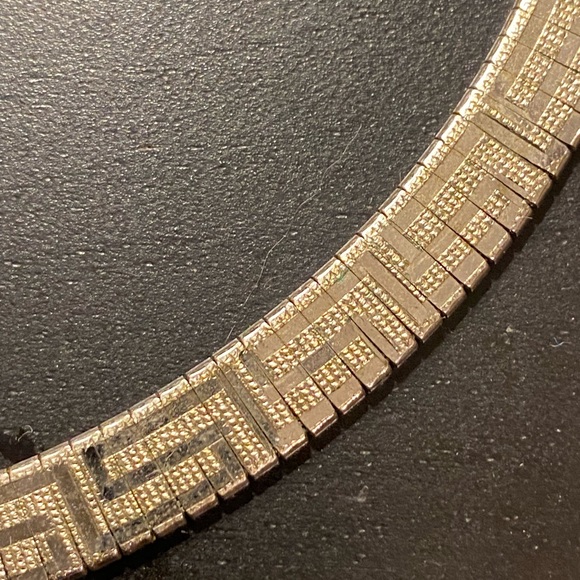 Sterling Silver Herringbone Greek Key Necklace - Picture 2 of 9